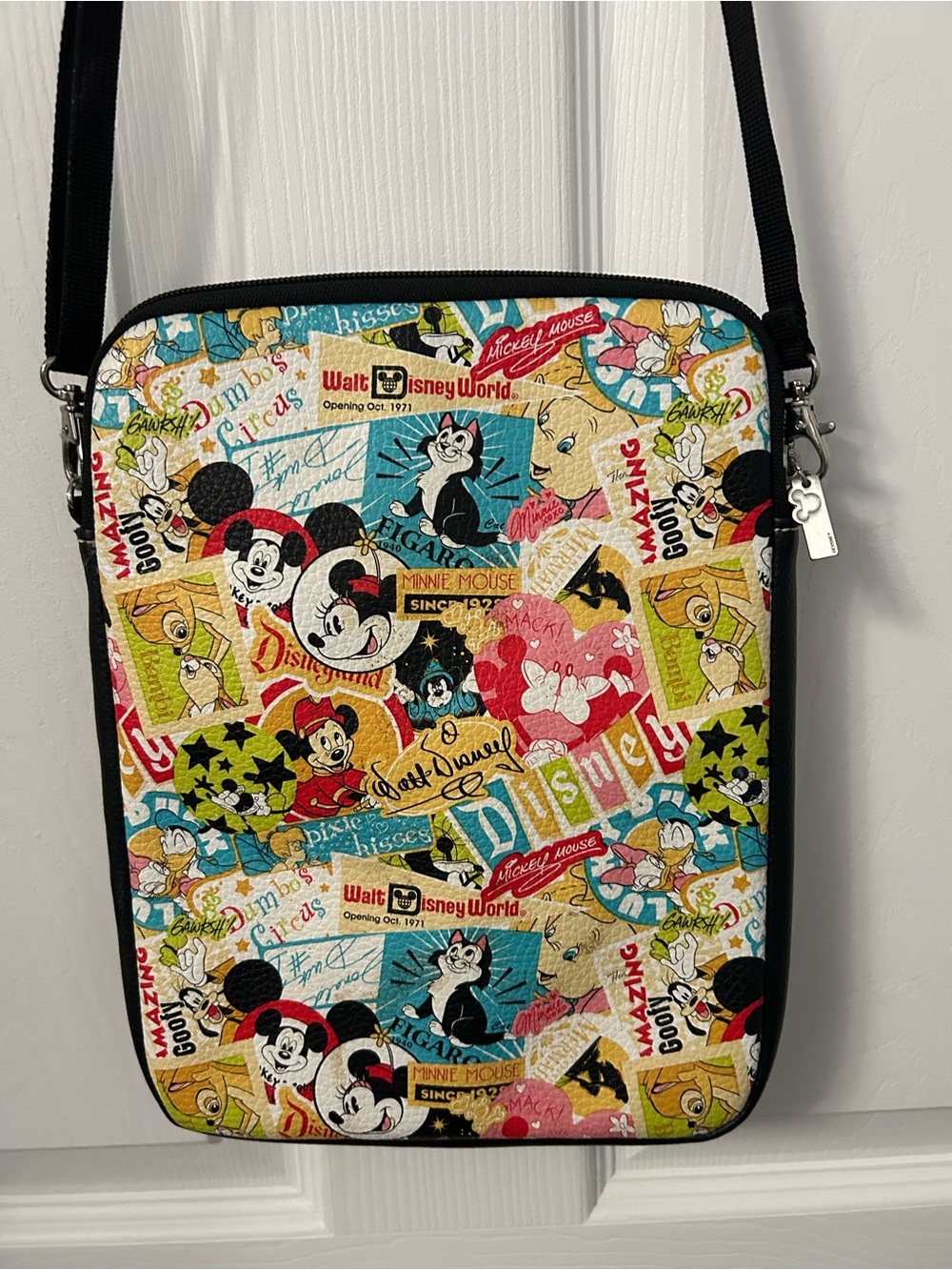 Disney Parks Exclusive Retro Multi  Character Tablet Bag/Crossbody Bag.
